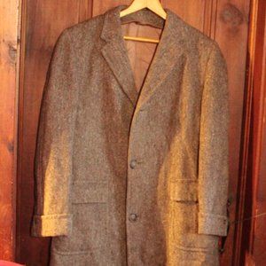 Vintage 1960s Harris Tweed handwoven 100% pure scottish wool overcoat